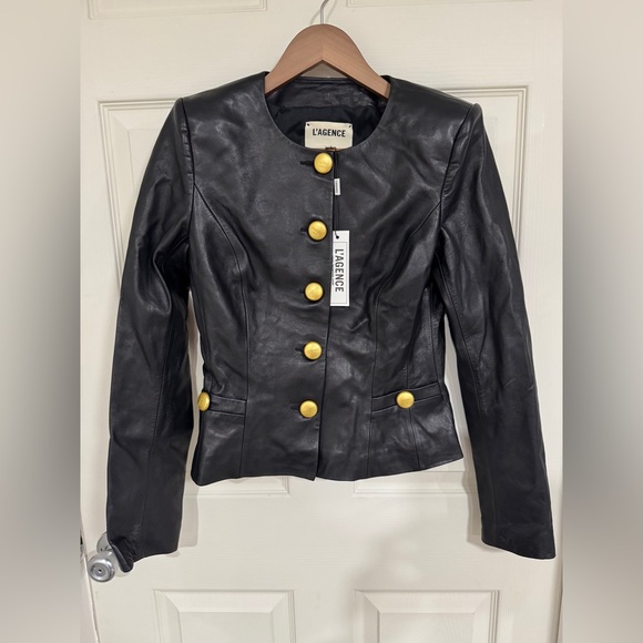 L’agence Mariella Leather Jacket $1695 New with tag - Picture 7 of 7